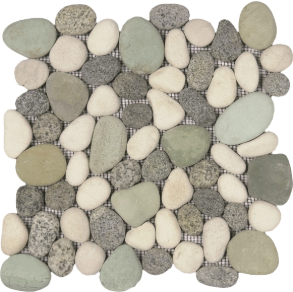 Mix Speckled16White Rectified Matte Pebble Interlocking - stone tile